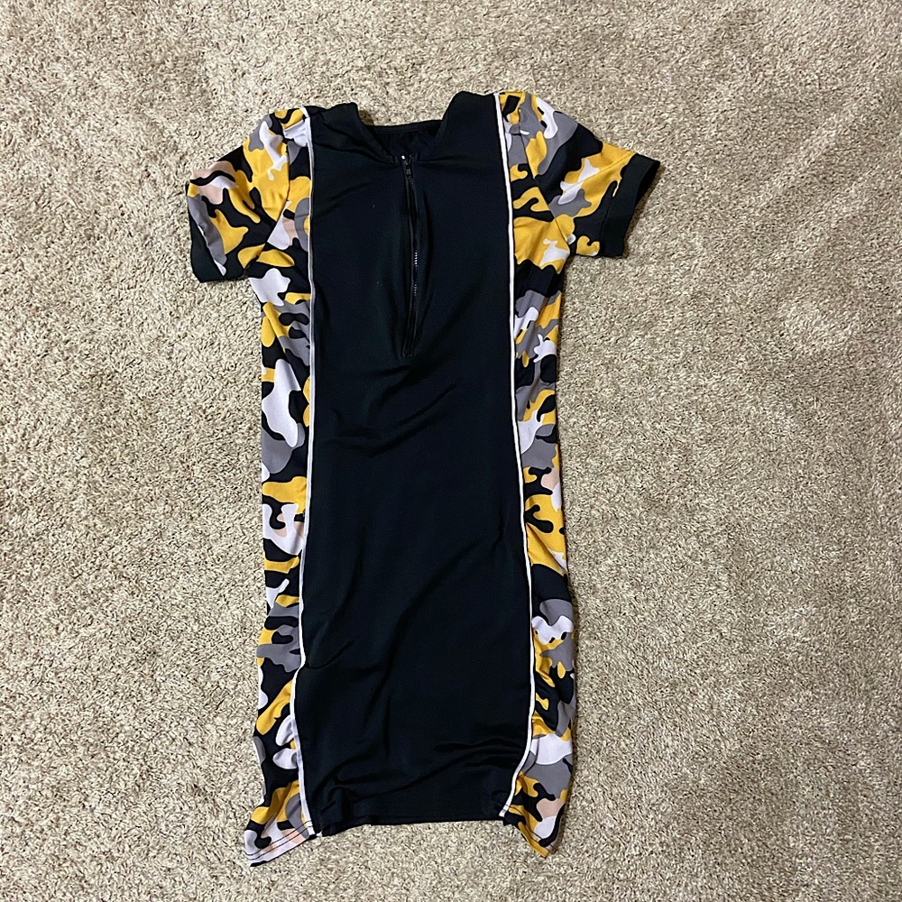 Black and Yellow Mini Dress